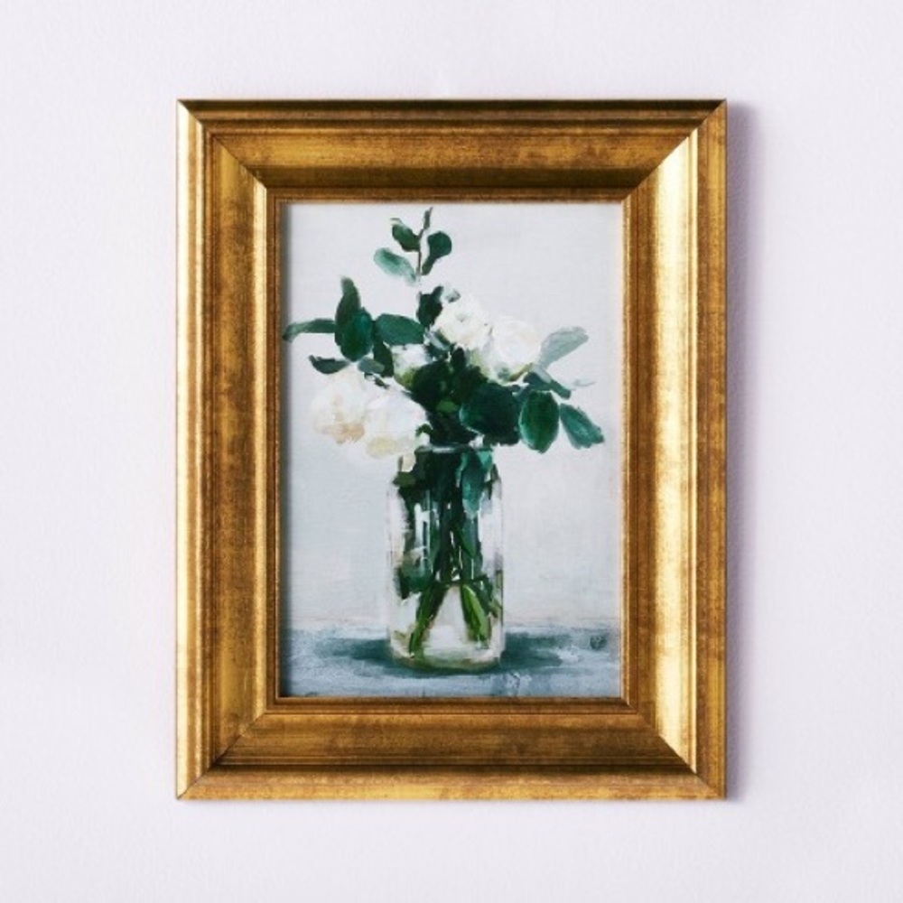STUDIO McGEE  WALL ART Floral Painting Gold Frame